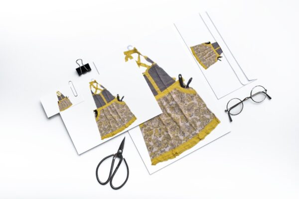 Mustard & Gray Dual Tone Apron with Pockets